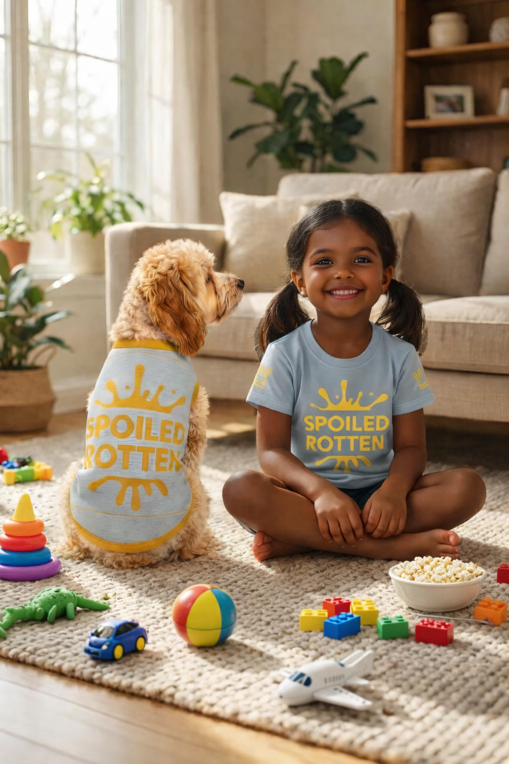 Personalized Dog sweater, Gray and Gold, Splashes with “SPOILED ROTTEN” 2xs - 2xl