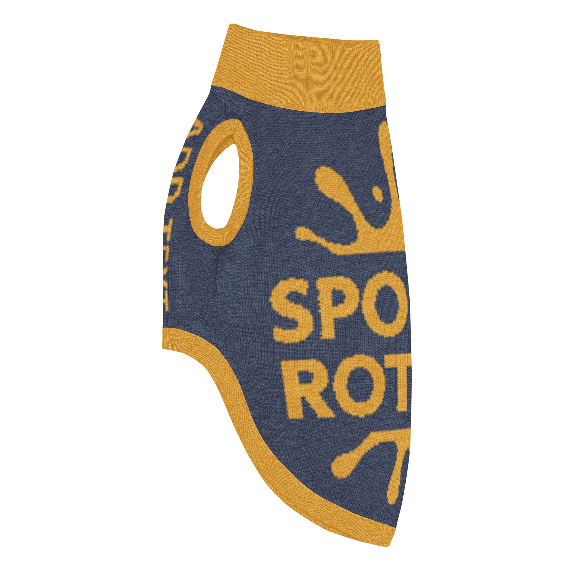 Personalized premium left -facing navy and gold sweater with "Spoiled Rotten" 