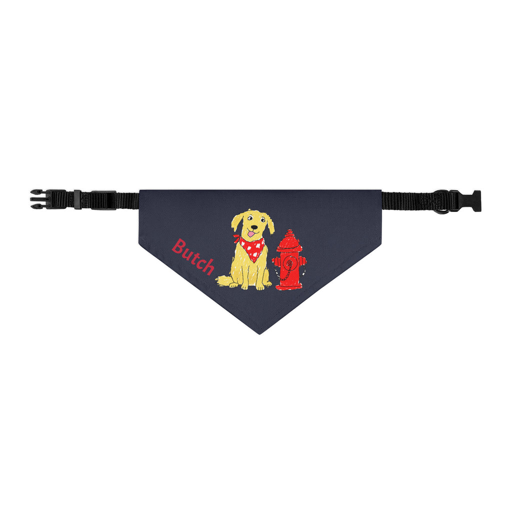 Stylish preppy dog collar-bandana combination white background