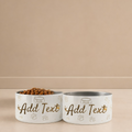 Personalized Luxury Dog Bowl Stainless Steel, Modern Ivory Whisper Crown Pattern Set 18 oz.