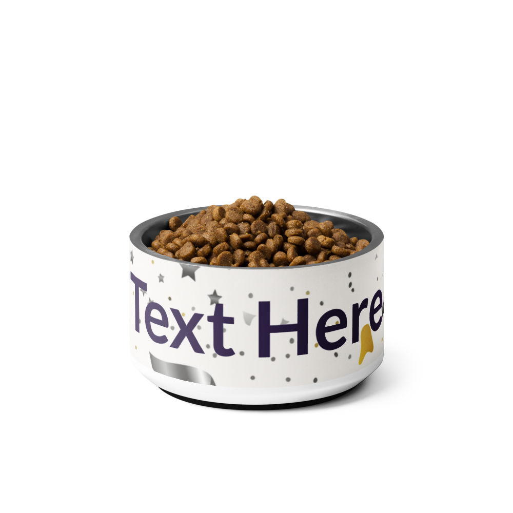 Personalized Dog Bowl Stainless Steel, Modern Pattern 18 oz.