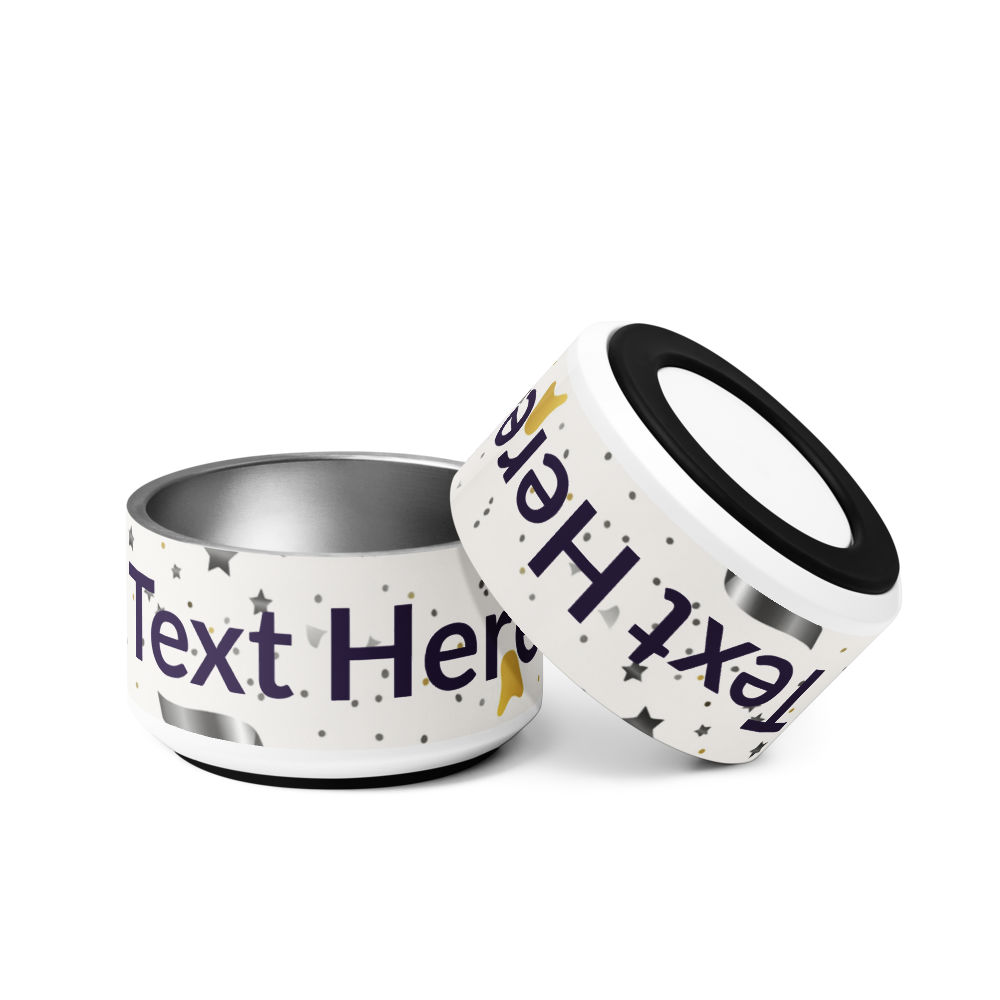 Personalized Dog Bowl Stainless Steel, Modern Pattern 18 oz.
