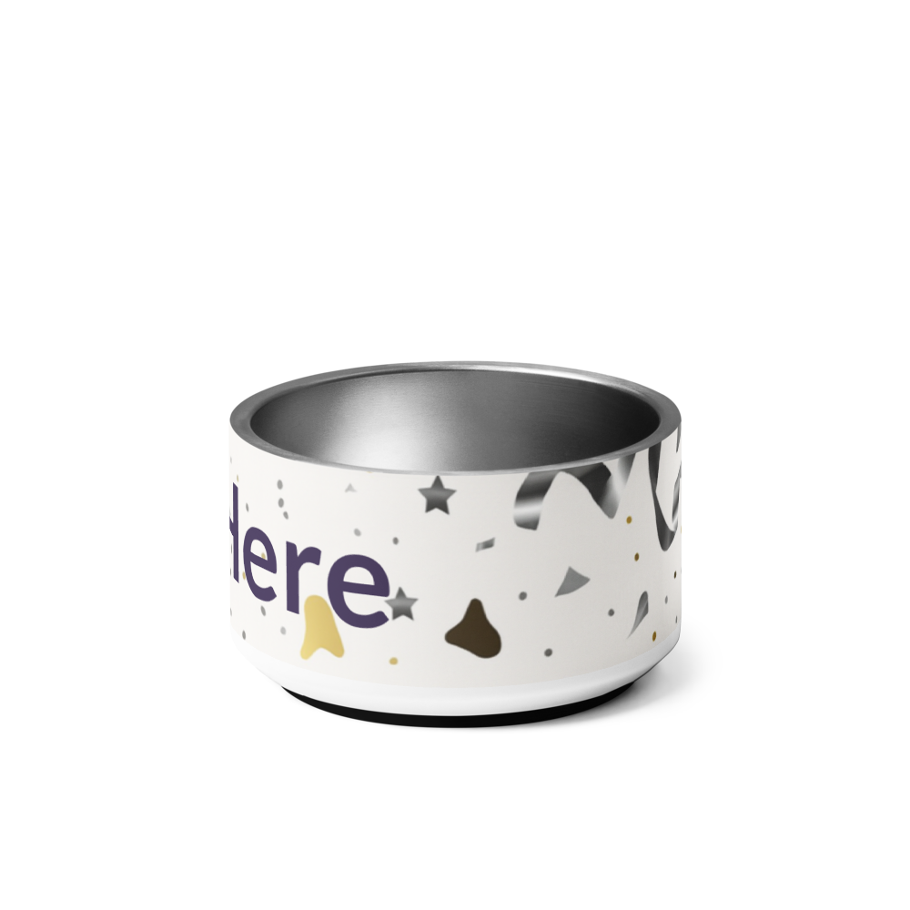 Personalized Dog Bowl Stainless Steel, Modern Pattern Set 18 oz.