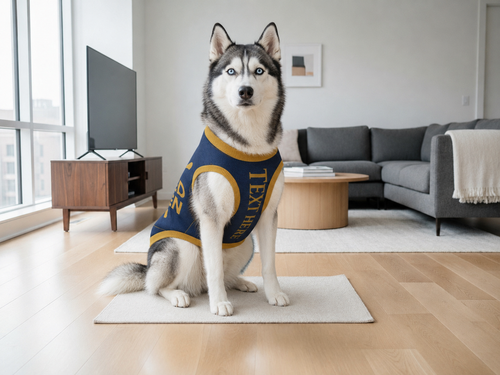 Personalized Dog sweater, Blue and Gold, Splashes with “SPOILED ROTTEN”, 2XL