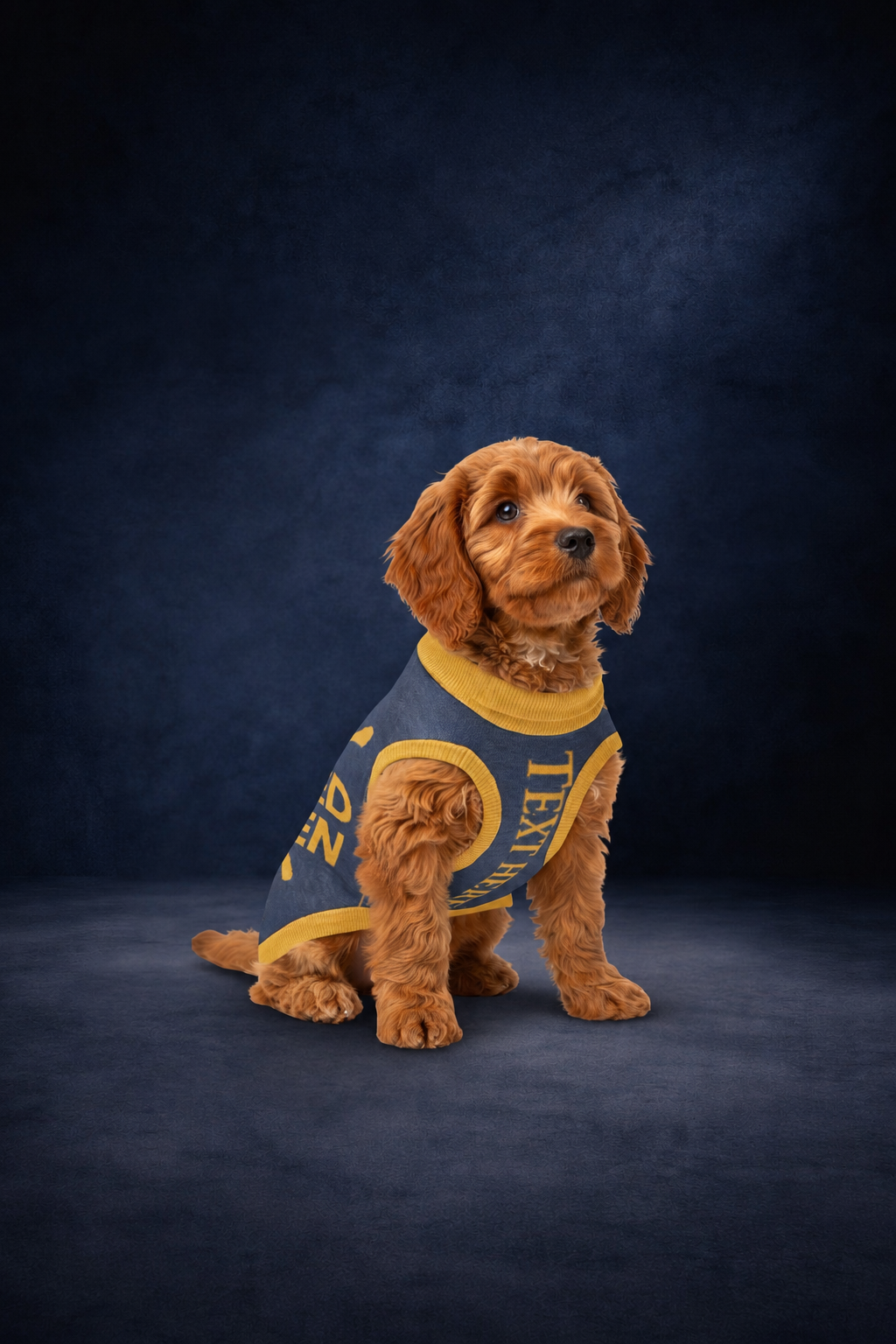 Personalized Dog sweater, Blue and Gold, Splashes with “SPOILED ROTTEN”, M, L, XL