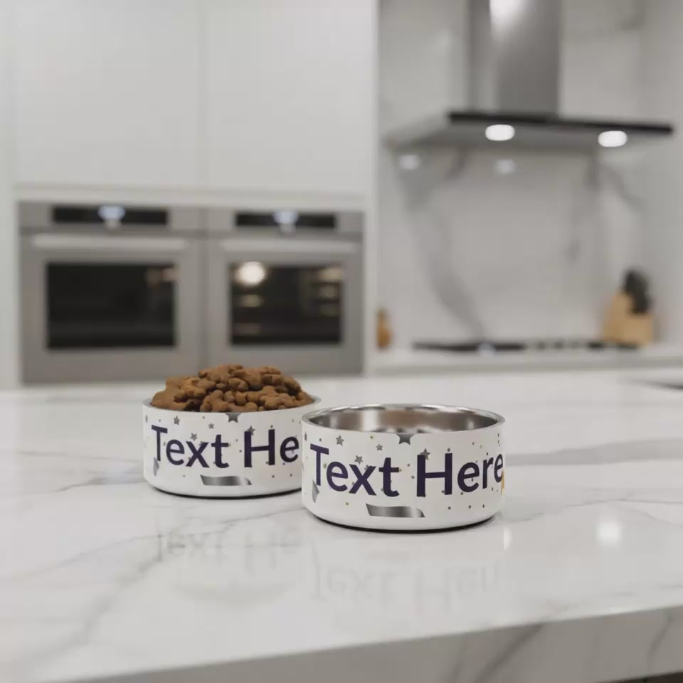 Personalized Dog Bowl Stainless Steel, Modern Pattern Set 18 oz.