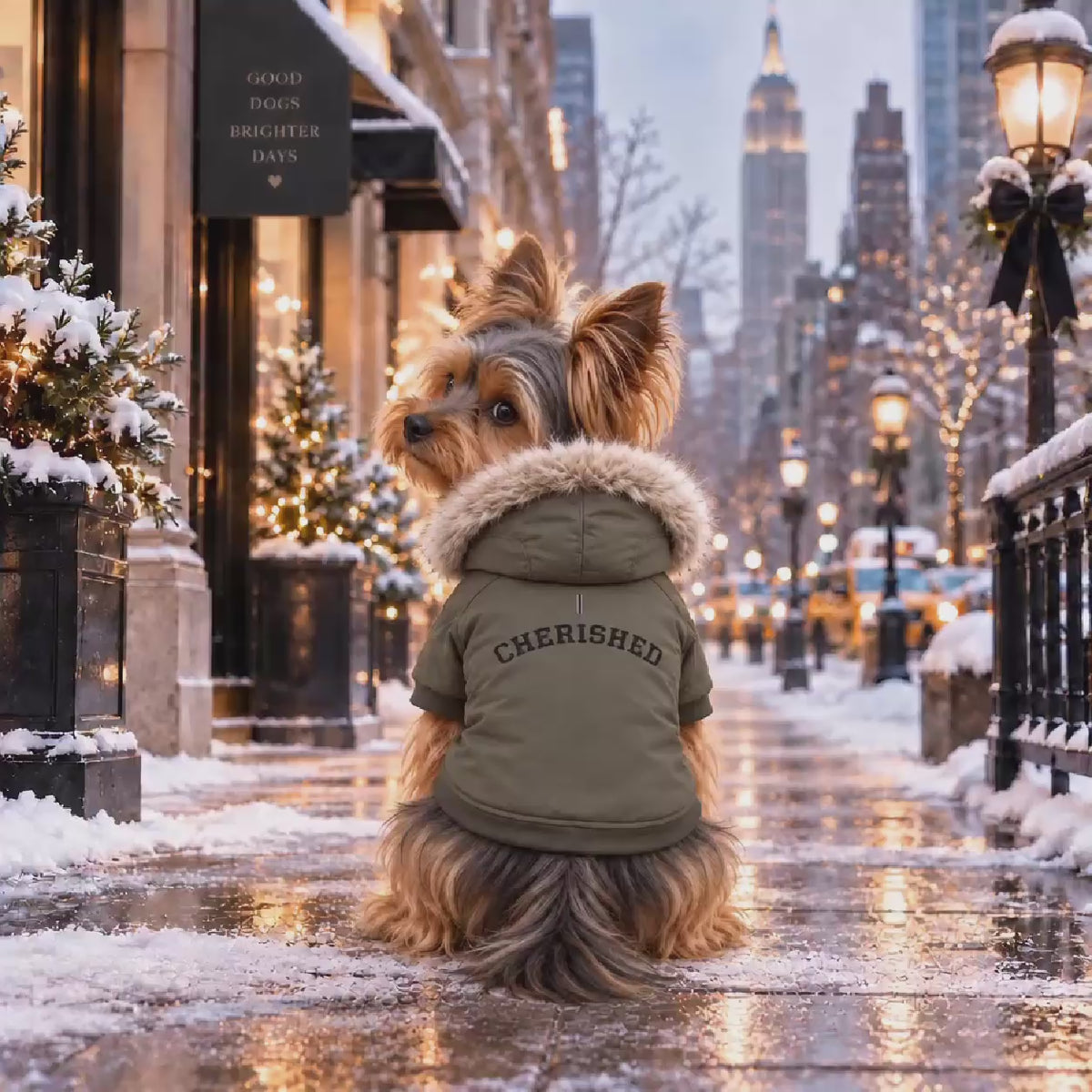 Personalized Cherished Pet Parka Jacket — Cozy Hooded Dog Coat