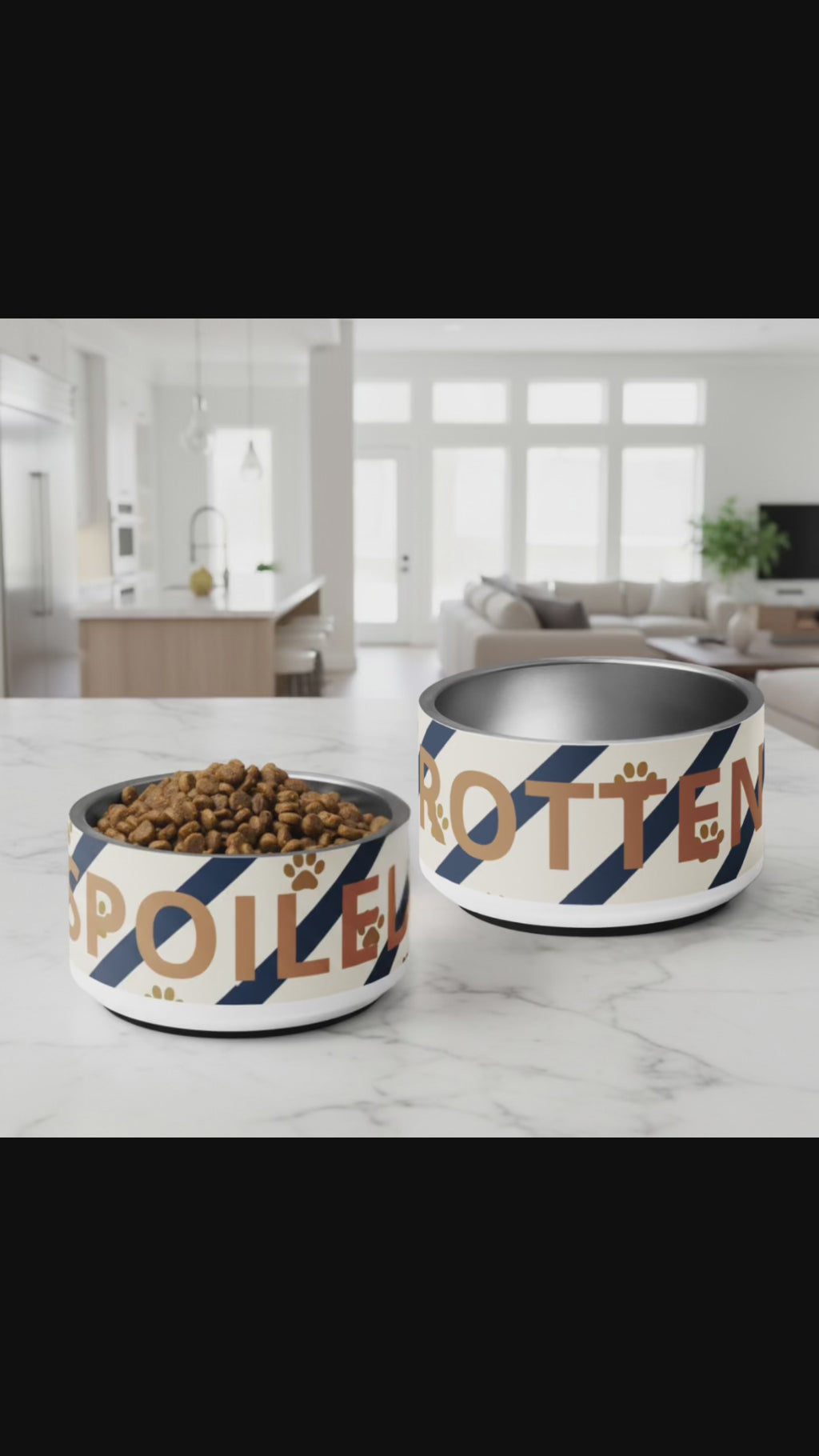 Modern Luxury Stainless Steel Dog Bowl Set 18 oz. - Spoiled Rotten