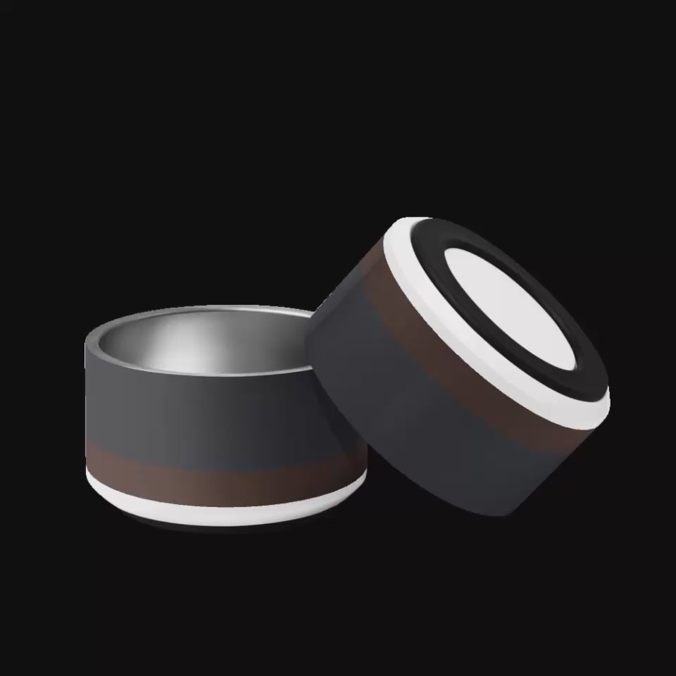 Classic Stainless Steel Dog Bowl- Dark Charcoal / Espresso 18oz and 32 oz