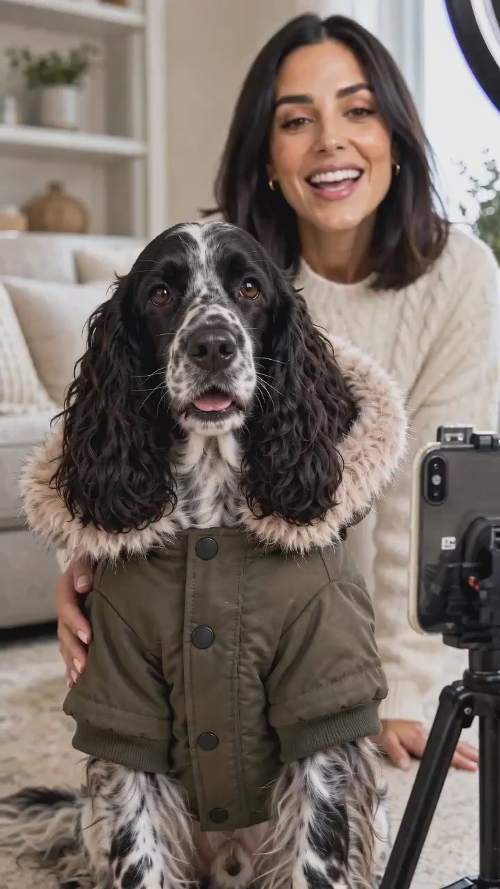 Personalized Cherished Pet Parka Jacket — Cozy Hooded Dog Coat