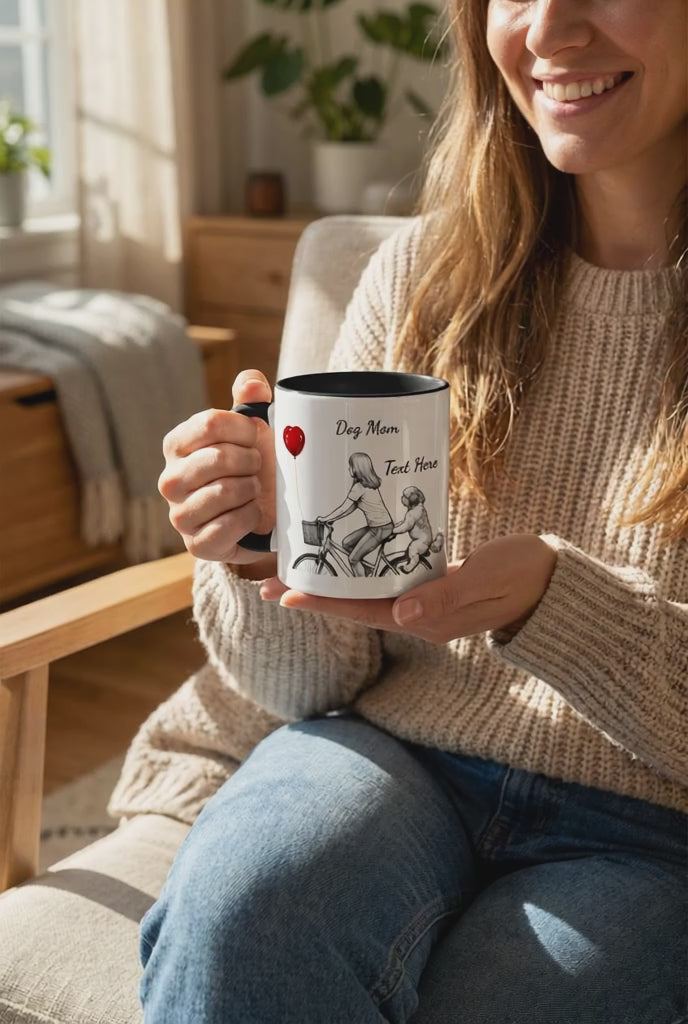 Personalized Dog Mom Bicycle Mug 15 oz.