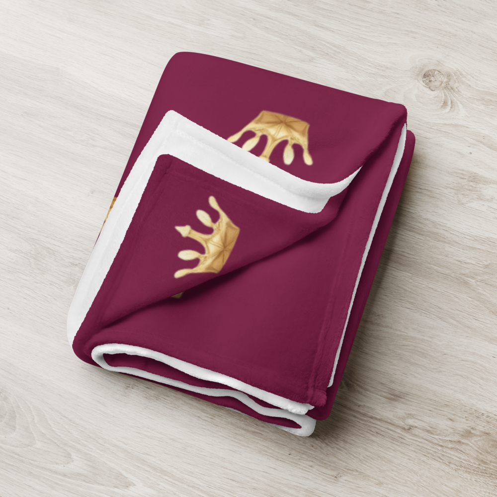 Personalized Pet Blanket – Burgundy, Crown Design, 30” X 40”