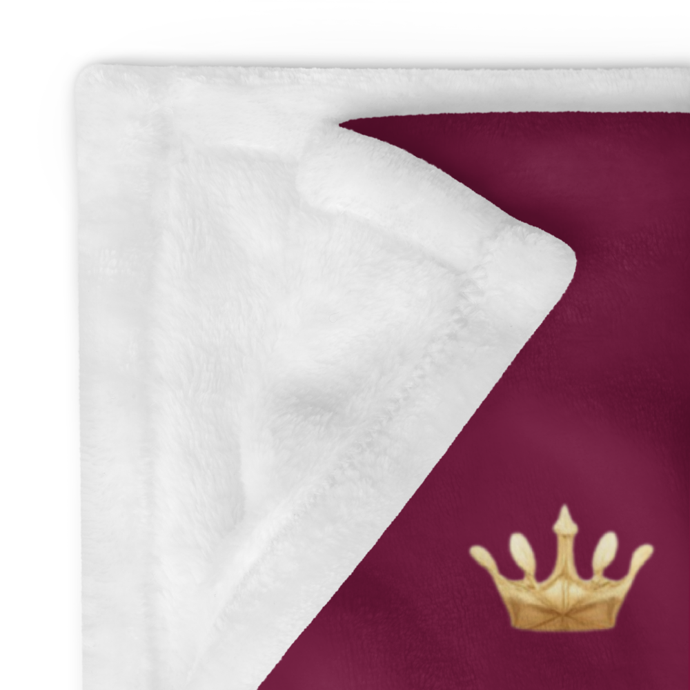 Personalized Pet Blanket – Burgundy, Crown Design, 30” X 40”