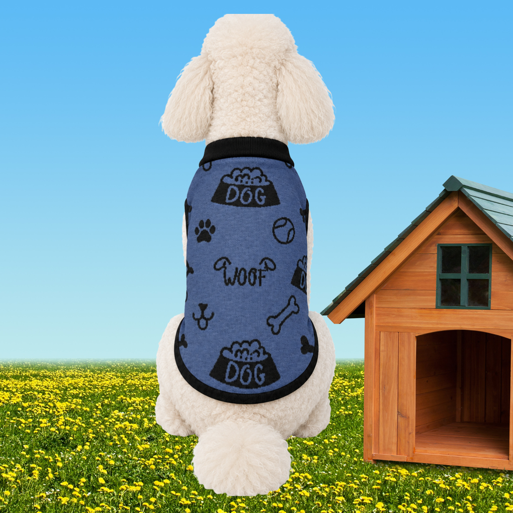 Uncommon Classic Luxe Icon Pattern -Personalized Dog Sweater Blue & Black 2xs - 2xl