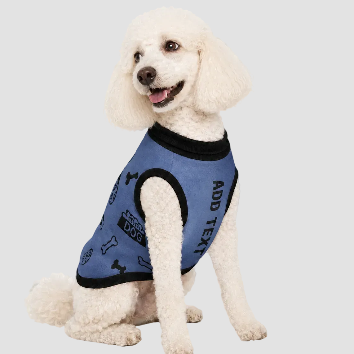 Uncommon Classic Luxe Icon Pattern -Personalized Dog Sweater Blue & Black 2xs - 2xl