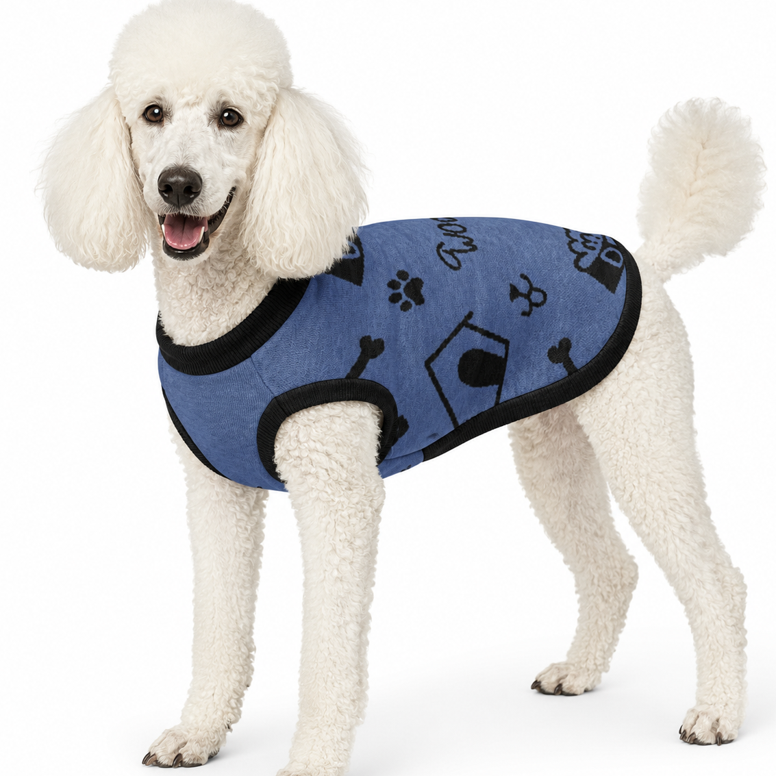 Uncommon Classic Luxe Icon Pattern -Personalized Dog Sweater Blue & Black 2xs - 2xl