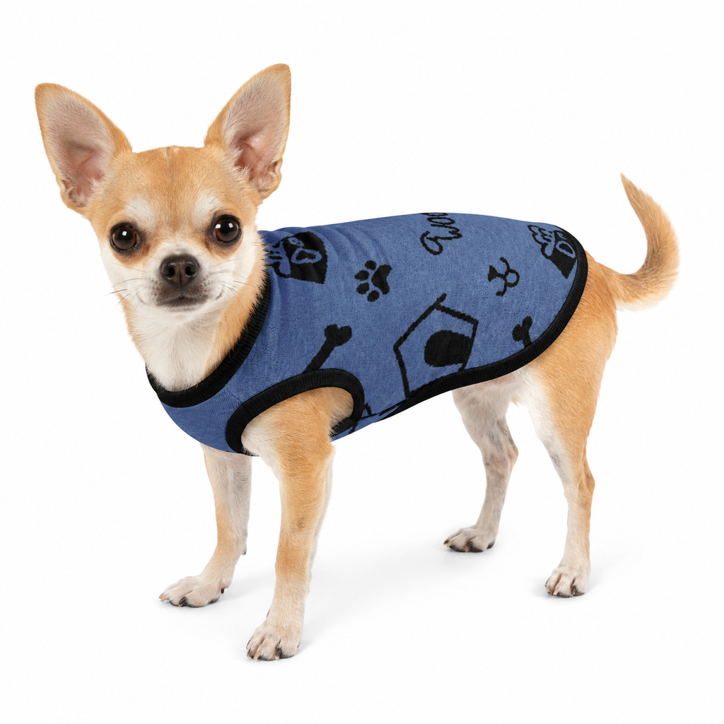Uncommon Classic Luxe Icon Pattern -Personalized Dog Sweater Blue & Black 2xs - 2xl