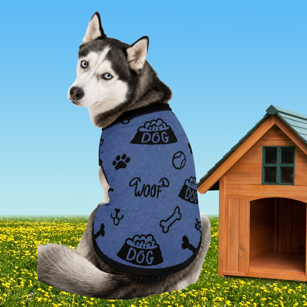 Uncommon Classic Luxe Icon Pattern -Personalized Dog Sweater Blue & Black 2xs - 2xl
