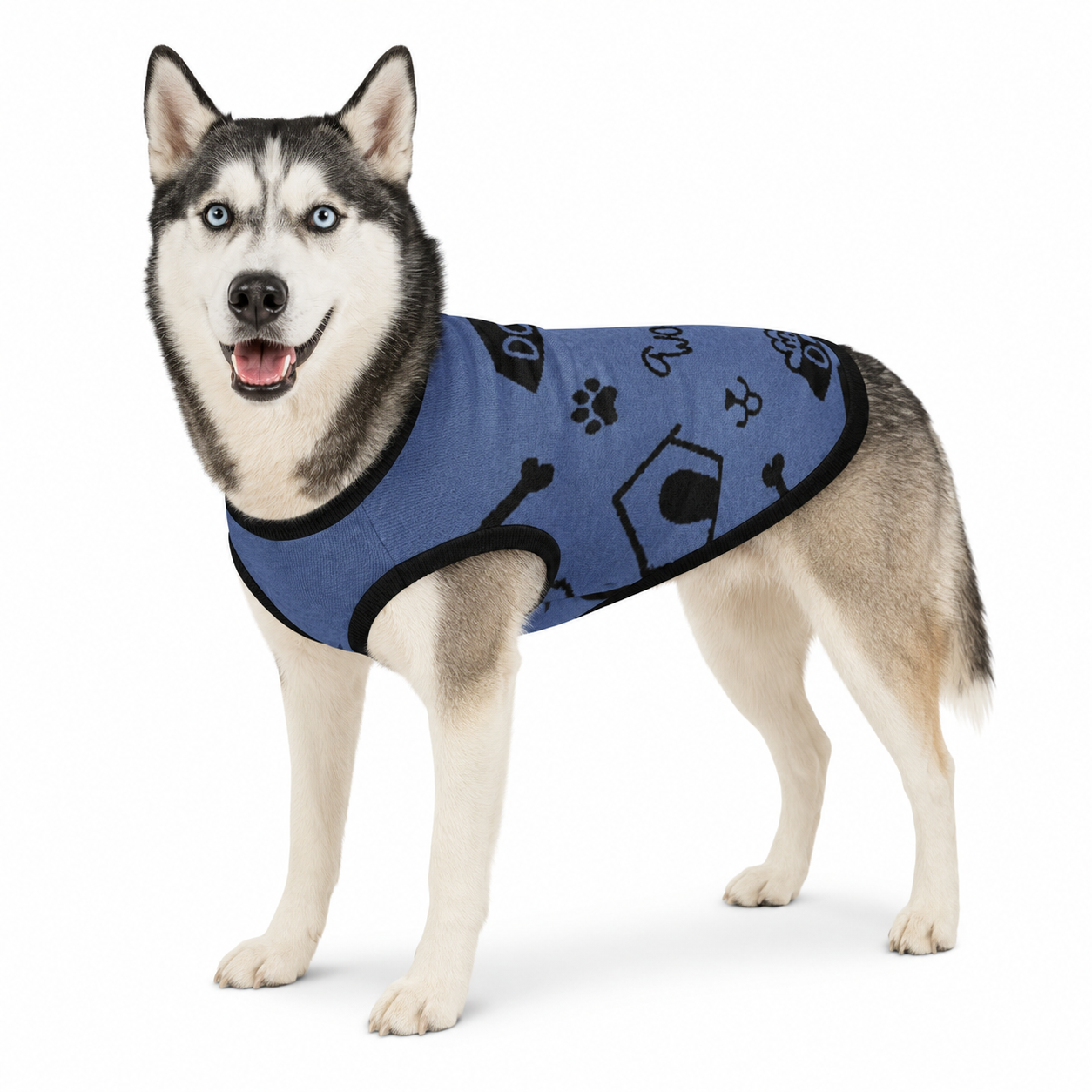Uncommon Classic Luxe Icon Pattern -Personalized Dog Sweater Blue & Black 2xs - 2xl