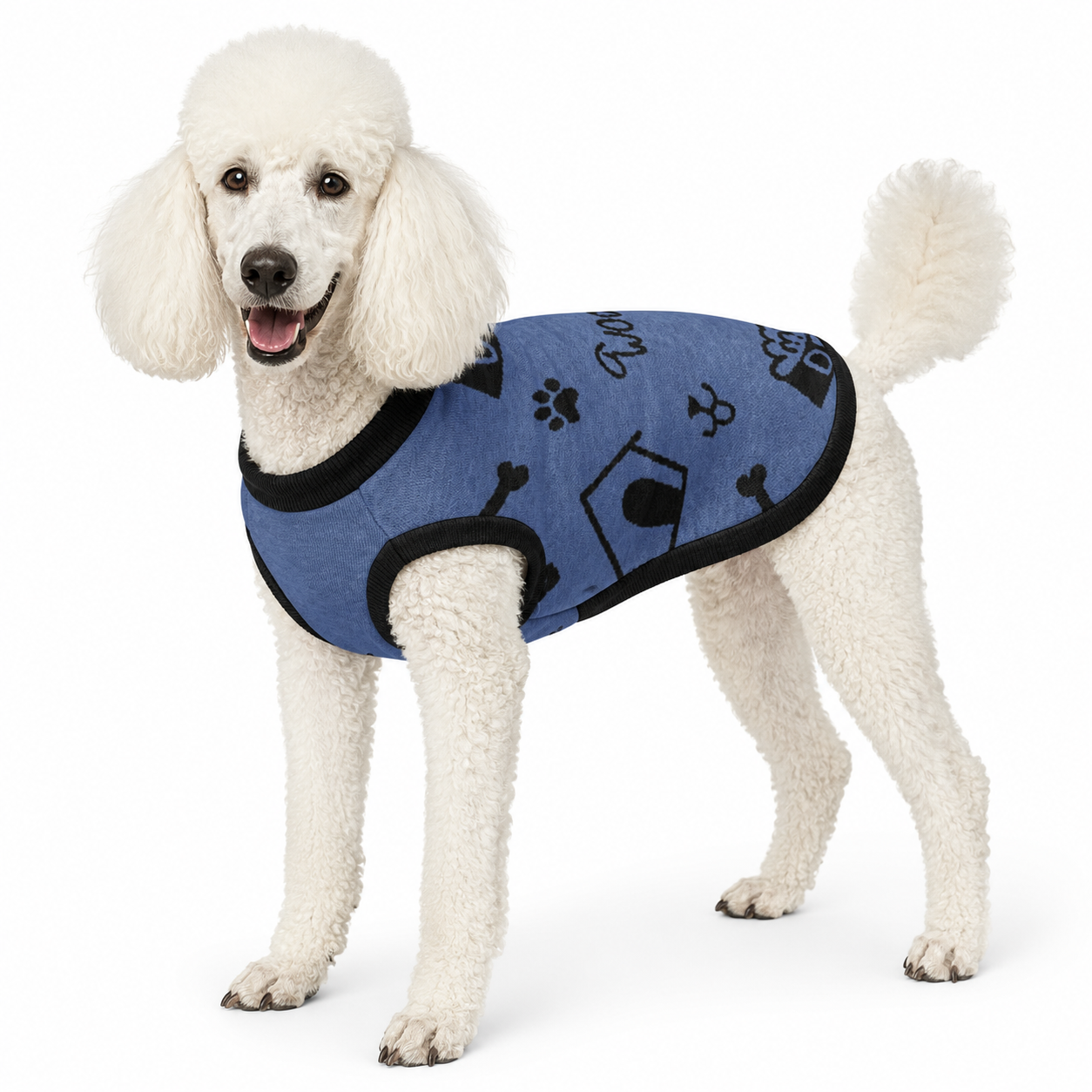 Uncommon Classic Luxe Icon Pattern -Personalized Dog Sweater Blue & Black 2xs - 2xl