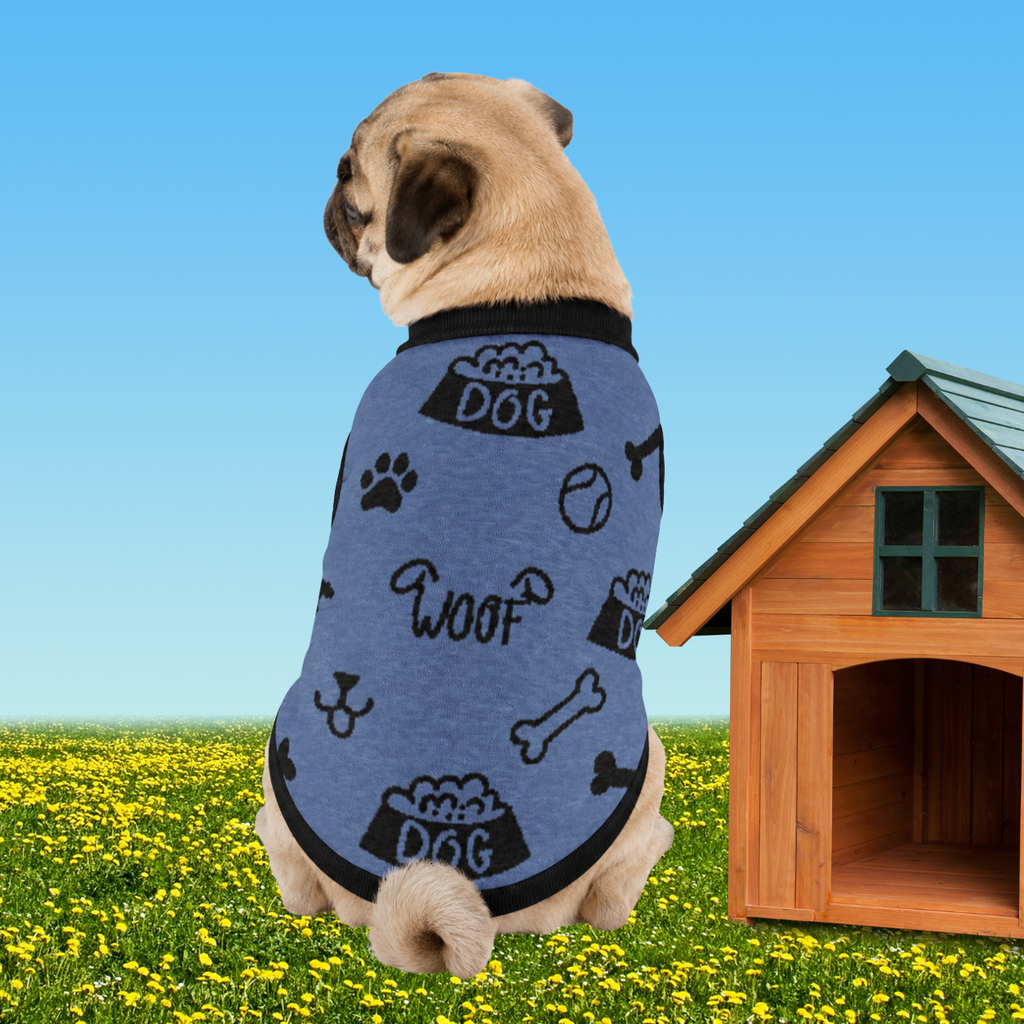Uncommon Classic Luxe Icon Pattern -Personalized Dog Sweater Blue & Black 2xs - 2xl