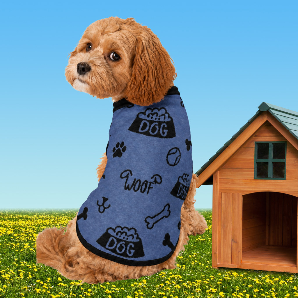 Uncommon Classic Luxe Icon Pattern -Personalized Dog Sweater Blue & Black 2xs - 2xl