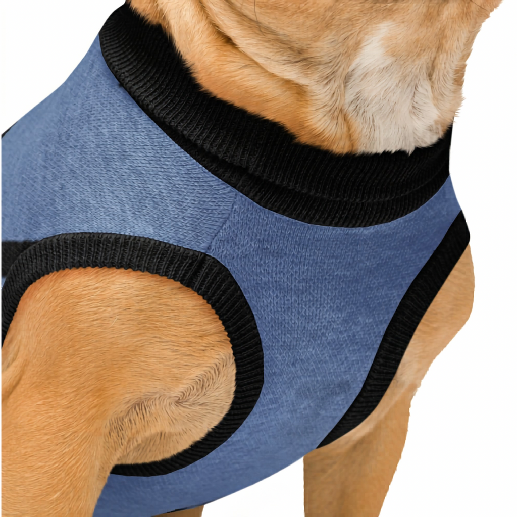 Uncommon Classic Luxe Icon Pattern -Personalized Dog Sweater Blue & Black 2xs - 2xl