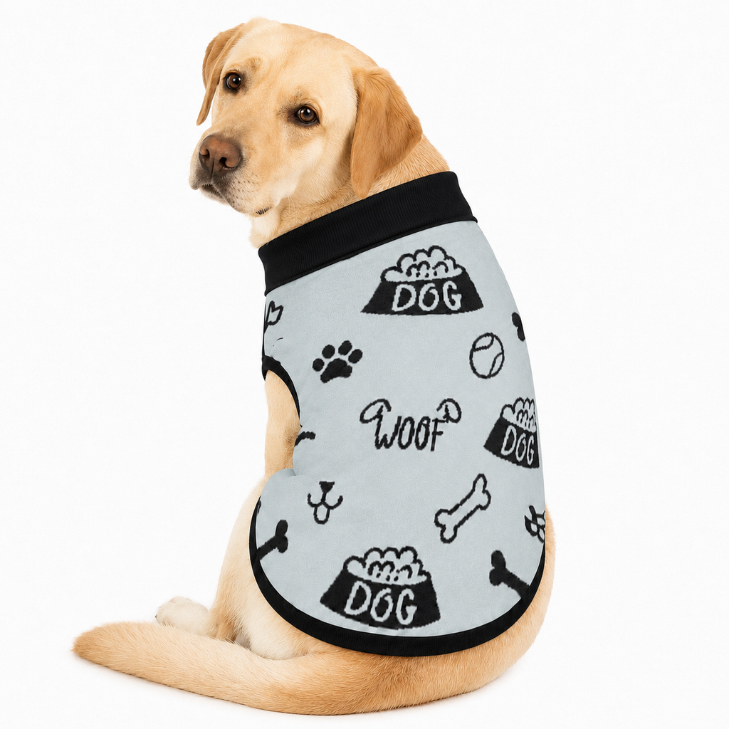 Unique Stylish Dog Sweater Powder and  Black Close Up Luxe Icon Pattern, 2XL.