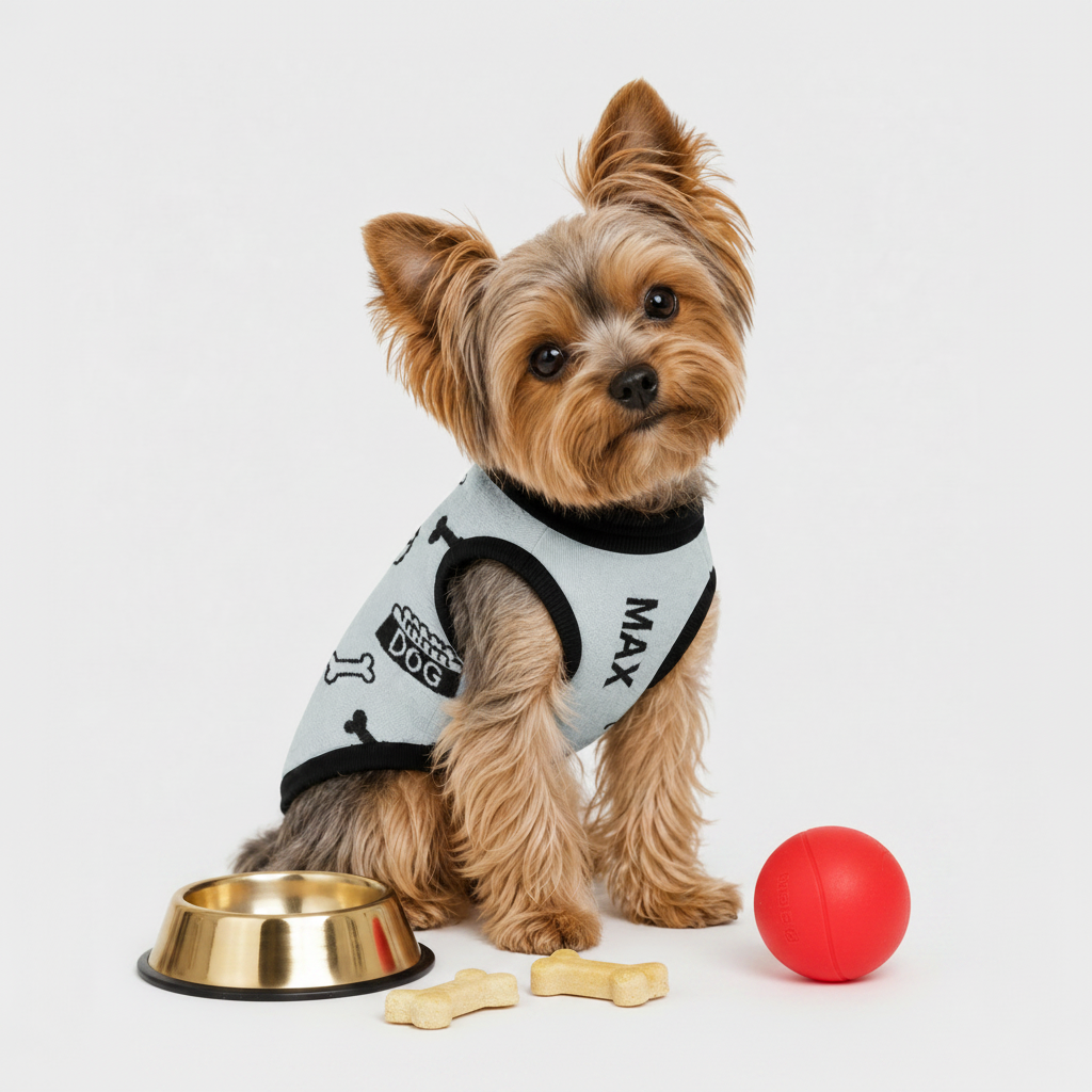 Unique Personalized Dog Sweater Powder and Black Front XS Uncommon Classic Luxe Icon Pattern