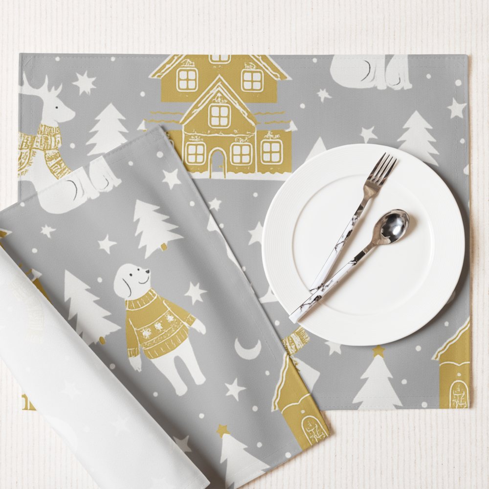 A very Canine Christmas | Winter Village Placemat Set of 4
