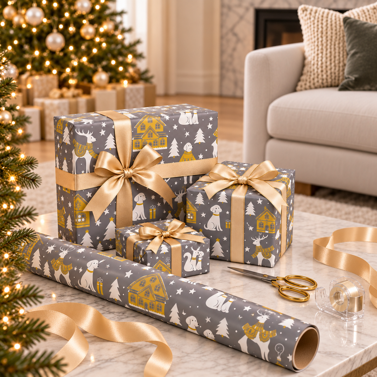 A very Canine Christmas | Winter Village Placemat Set of 4